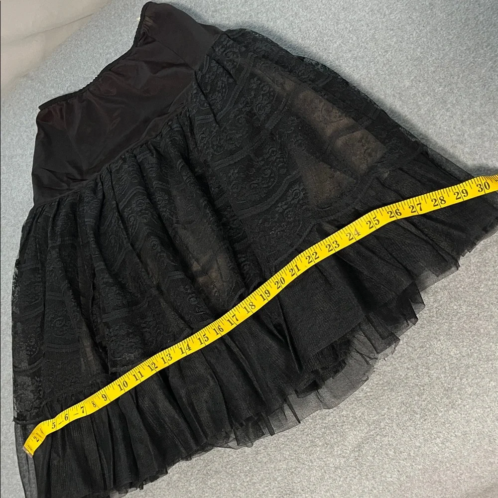Vintage Hoops Slip Skirt Small Black Lace Tulle Whimsigoth Lolita Kawaii Cosplay
